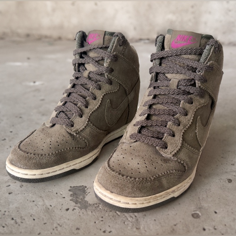 Nike Dunk Hi Olive Green Wedge Sneaker Shoes Women's 7W